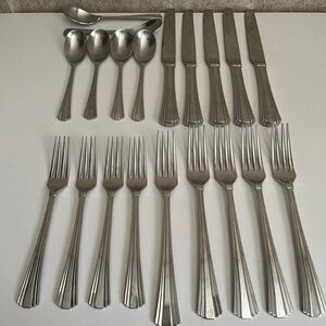 Dansk Stainless Steel Flatware Set for 4-Silver Dinner Forks, Knives & Spoons